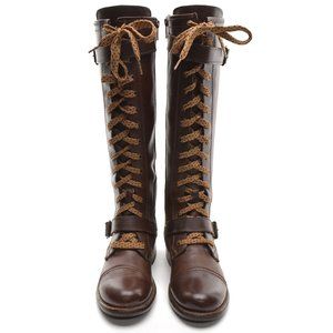 frye jenna cap toe lace up boots